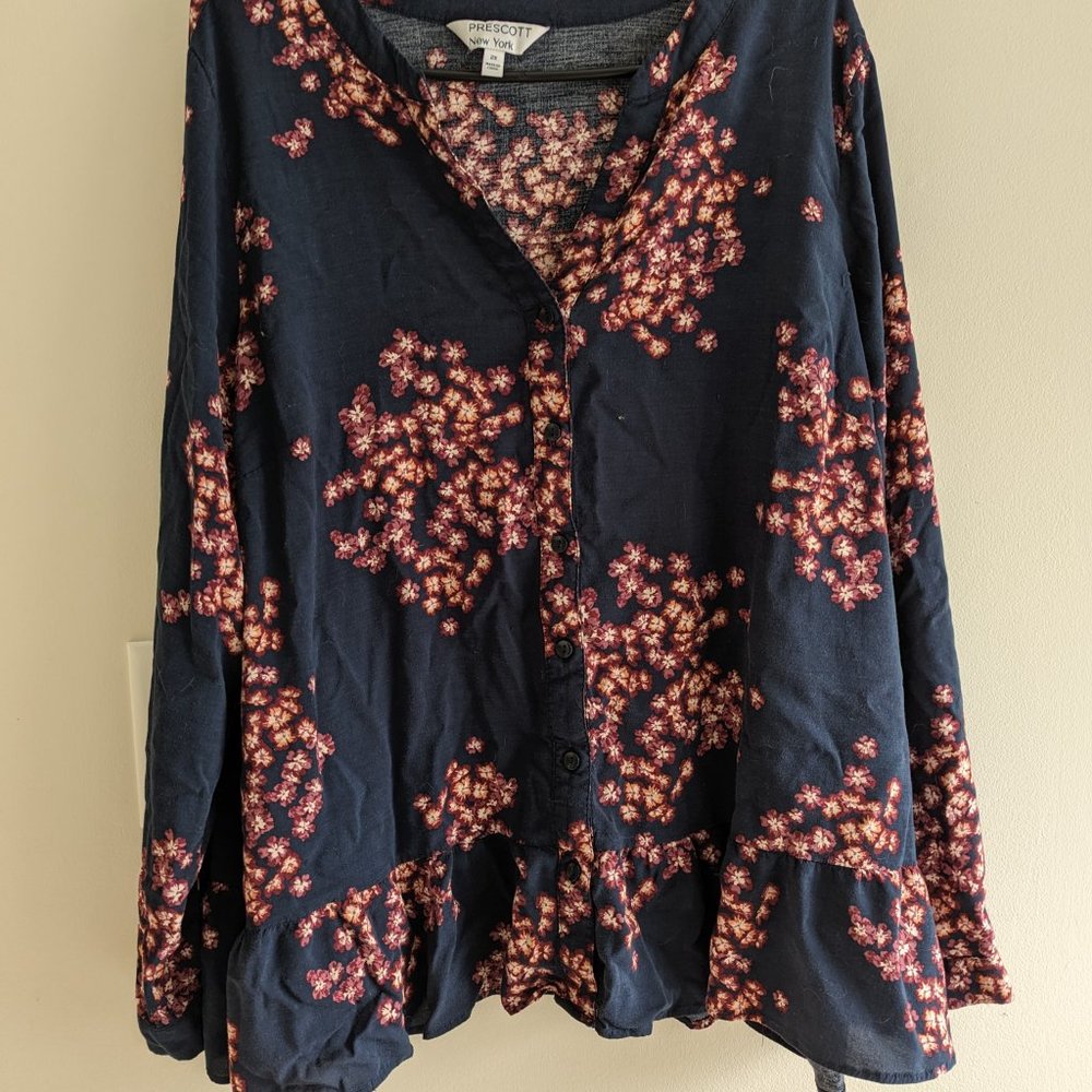 Prescott New York Long Sleeve Blouse Size 2X